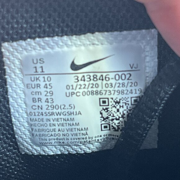 Nike Air Max Torch 4 Mens Size 11 Black Silver Athletic Running Shoes Sneakers - Picture 9 of 9